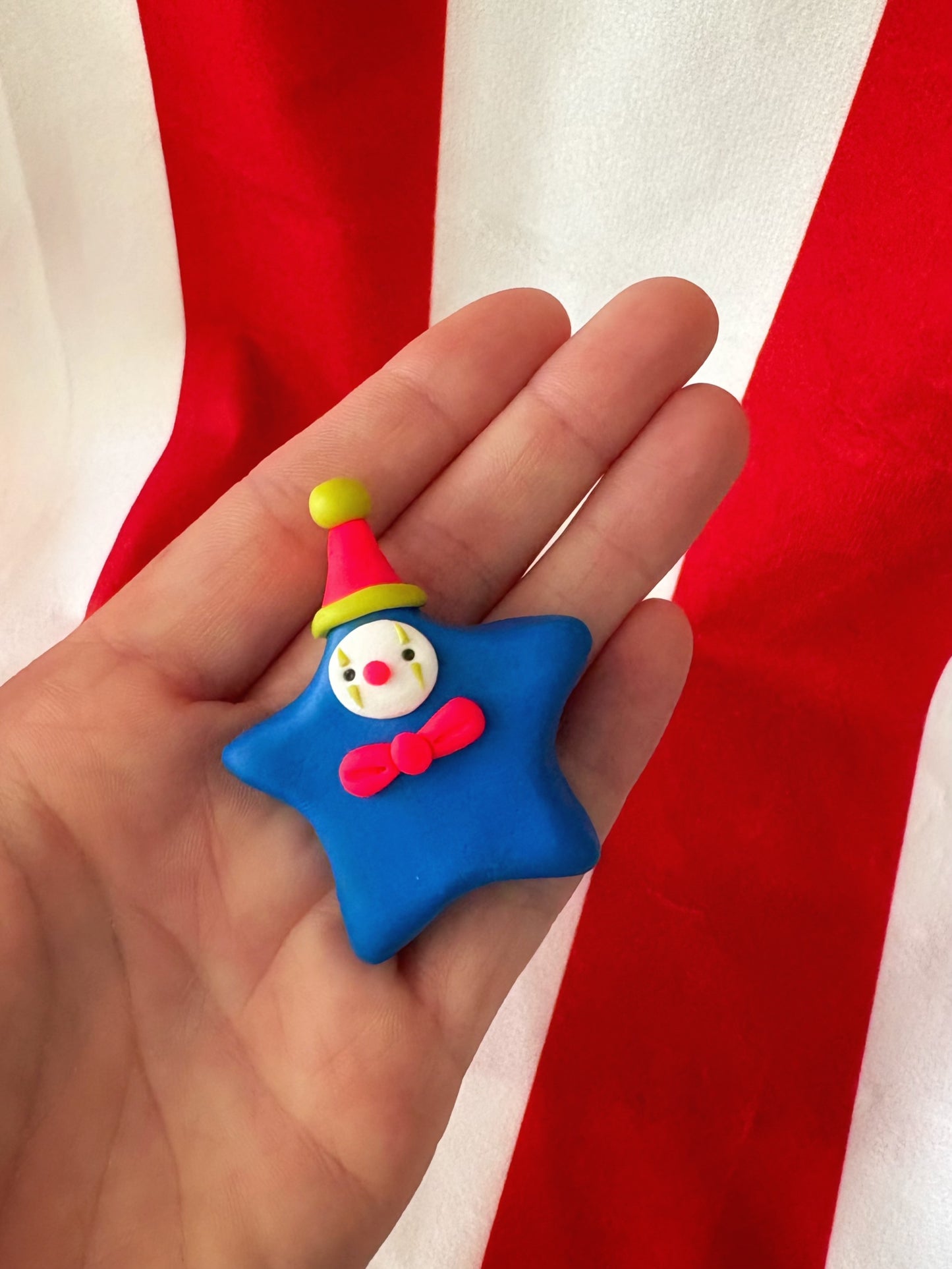 Sculpted Polymer Clay Star Clown
