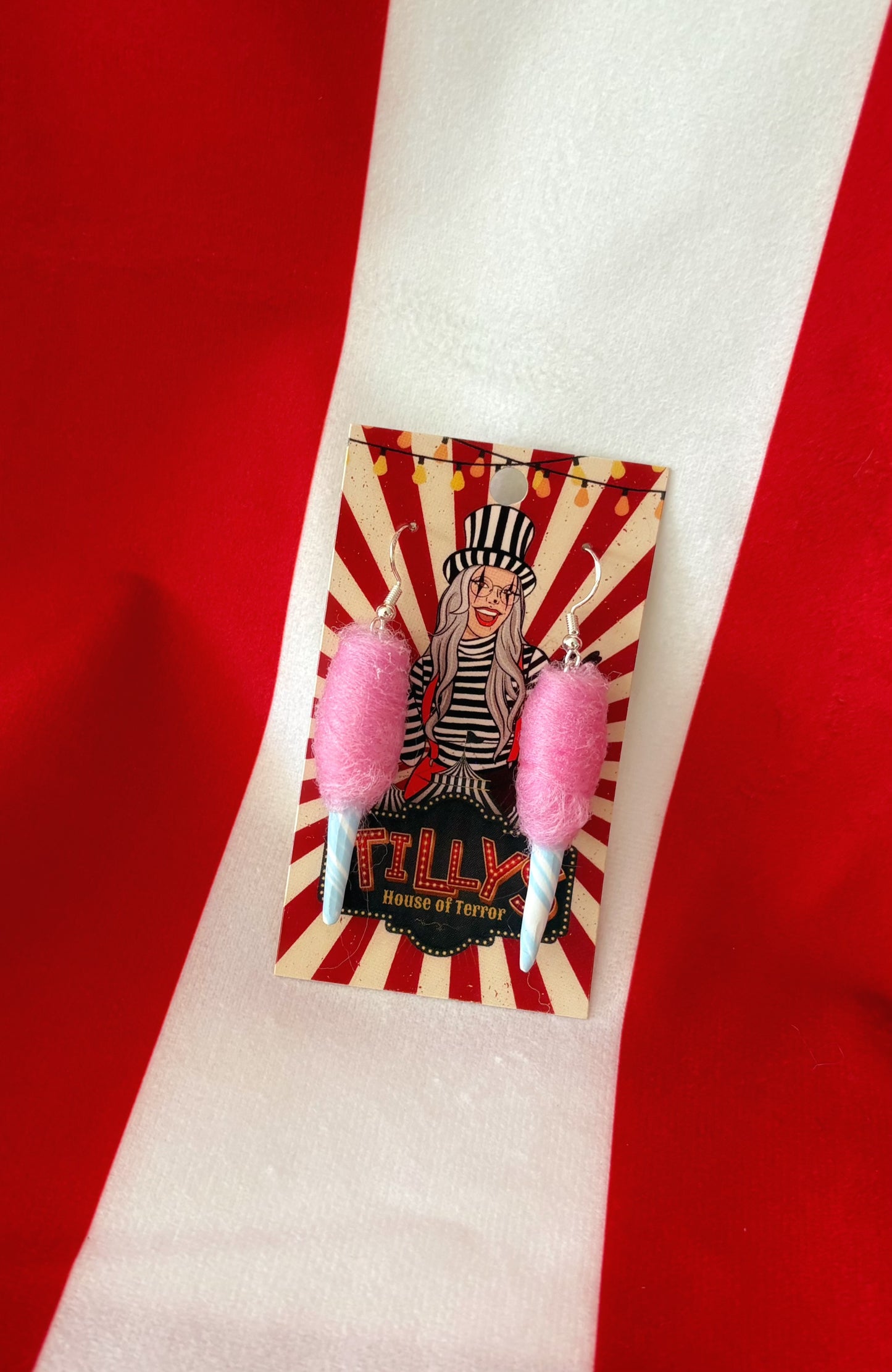 Handmade Cotton Candy Dangles