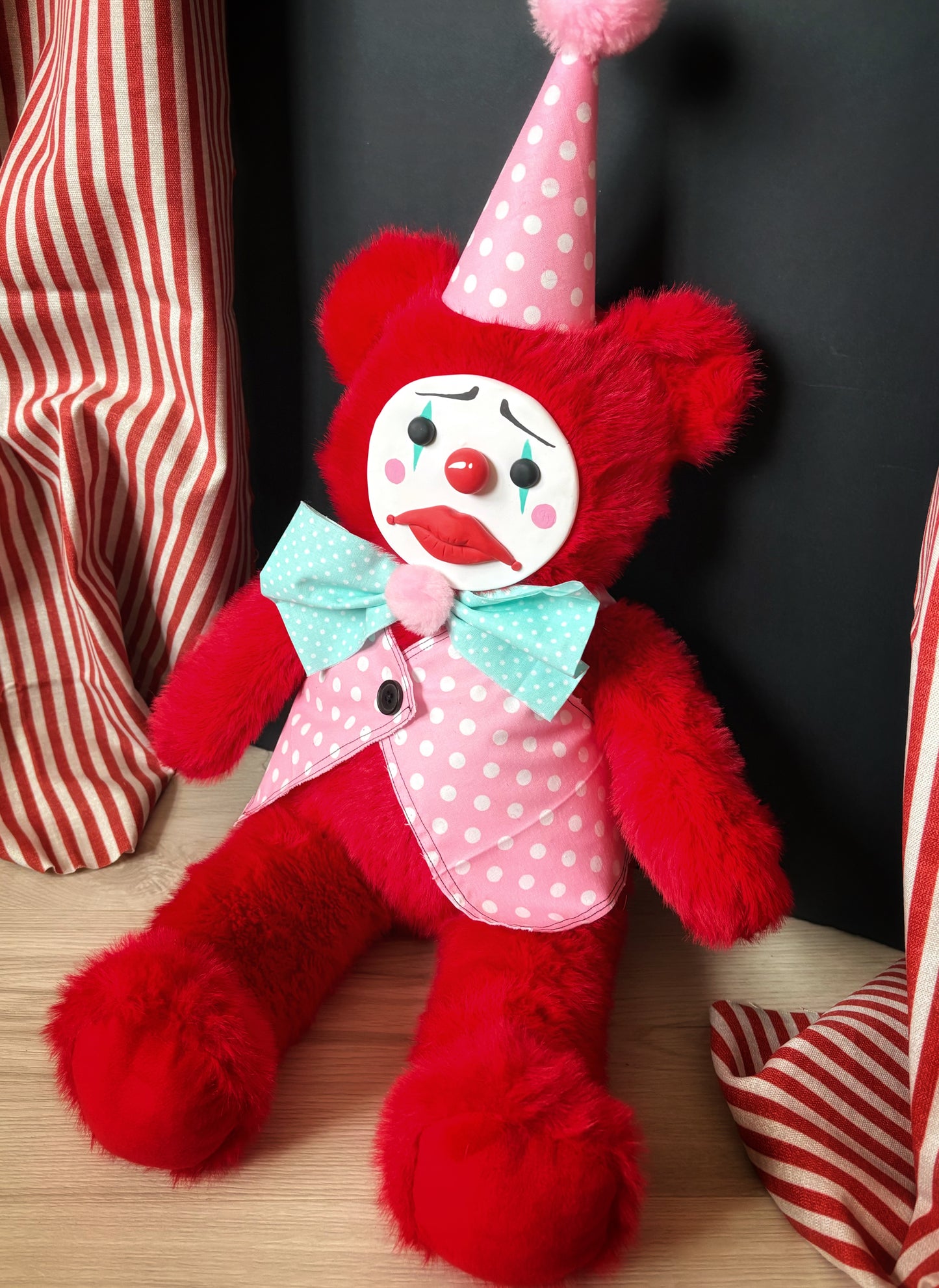 The Saddest Big Red Clown Bear