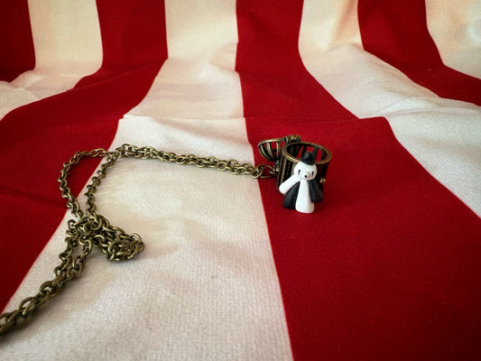 Tiny Caged Clown Necklace