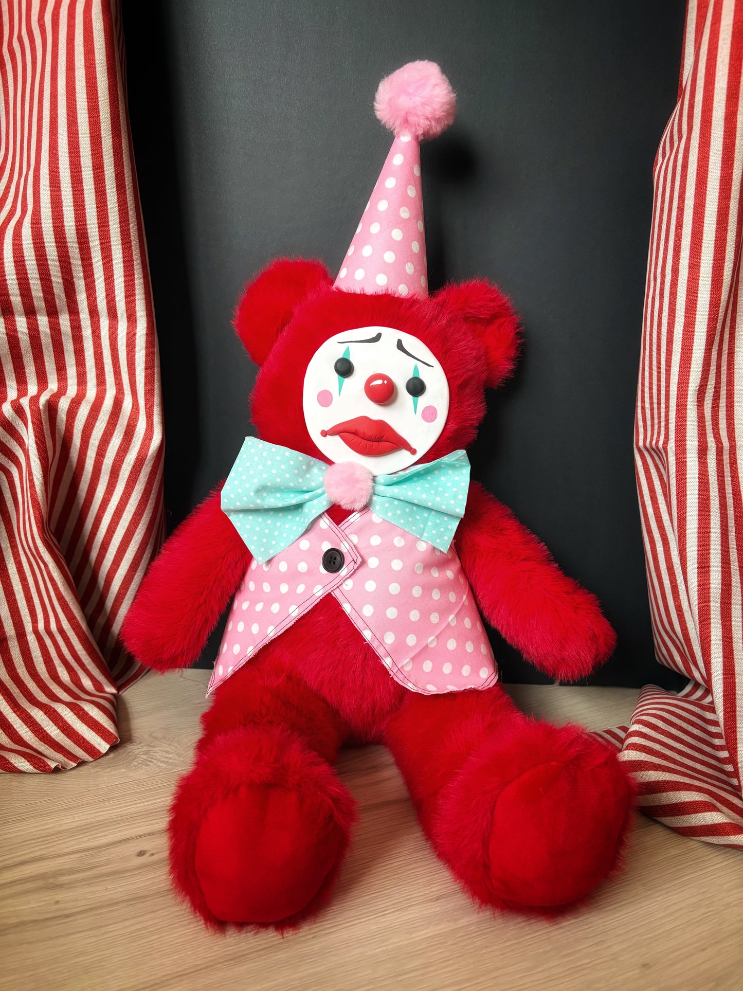 The Saddest Big Red Clown Bear